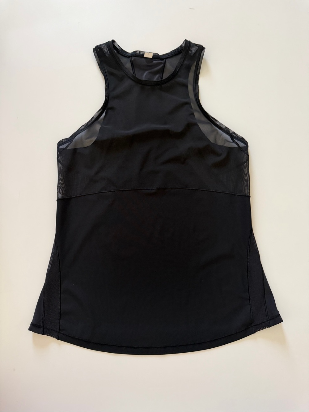 Lululemon Women's Black Mesh-Panel Athletic Sculpt Tank Top Size 4 Tennis Yoga